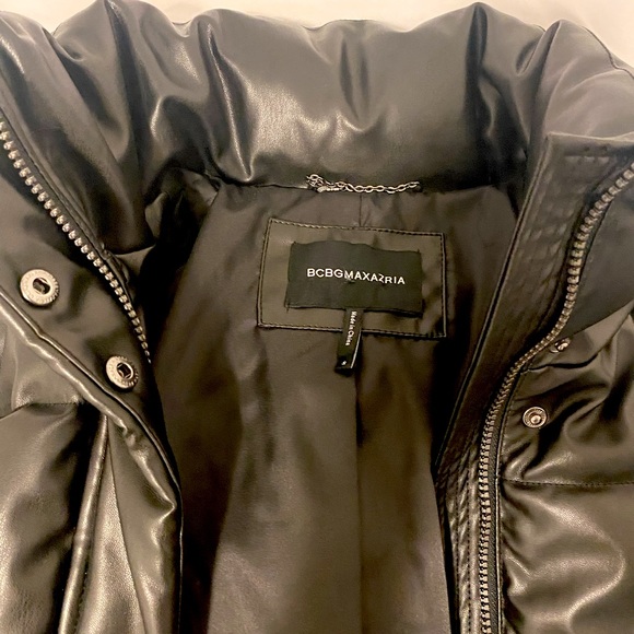 BCBG VEGAN LEATHER Puffer Jacket - Picture 4 of 5